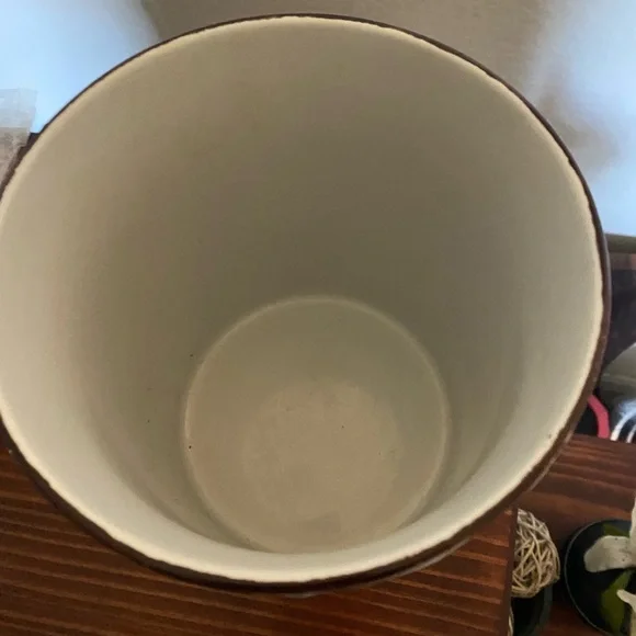 Pfaltzgraff Trellis White Scroll Design Utensil Crock Stoneware 7”H Cottagecore - Picture 7 of 12